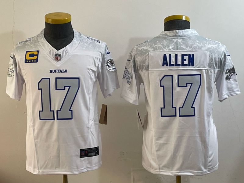 Youth 2025 Buffalo Bills #17 Allen white 5th generation Throwback Nike Limited NFL Jersey style 04->youth nfl jersey->Youth Jersey